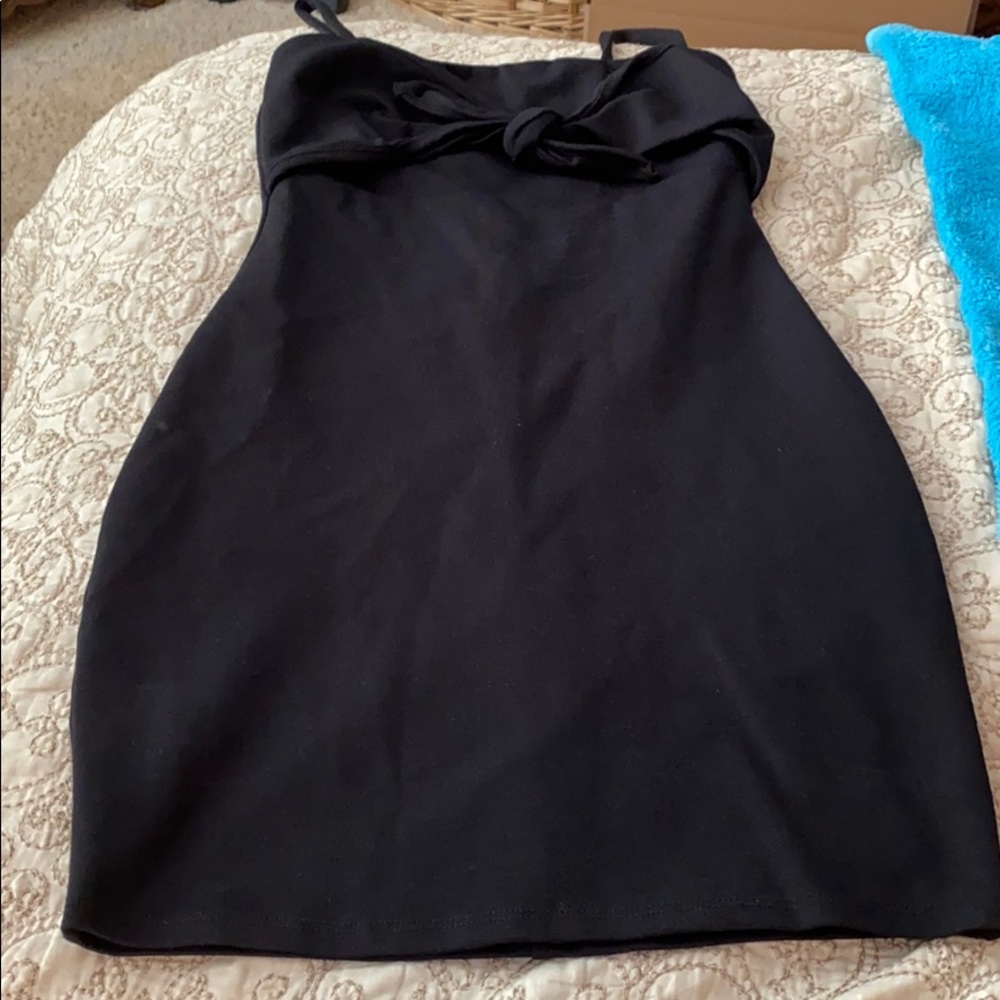 girls black spaghetti strap cotton dress